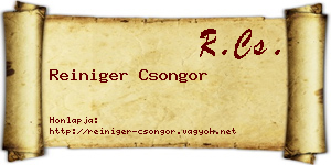 Reiniger Csongor névjegykártya
